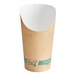 An EcoChoice brown paper scoop cup with a white lid.