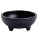 A black GET Viva Mexico melamine bowl with three legs.