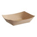 A brown Bagcraft Packaging paper food tray with a white background.