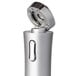 A white and silver Franmara Quick-Cork electric corkscrew with a button.