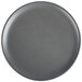 A close-up of an American Metalcraft hard coat anodized aluminum coupe pizza pan.