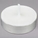 A case of Leola white tea light candles with a silver lid.