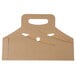 A brown Kraft cardboard drink carrier with a rectangular frame and two handles.