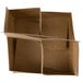 A brown Kraft cardboard box with four open sections.