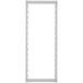 A white rectangular Camshelving® Premium mobile post kit with two shelves.