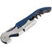 A Franmara Duo-Lever corkscrew with a navy blue enamel handle and silver accents.