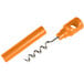 A Franmara orange plastic pocket corkscrew with a metal handle.