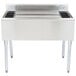A stainless steel Eagle Group underbar ice bin with two compartments on a counter.