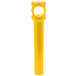 A yellow Franmara plastic pocket corkscrew with a white circle on the top.