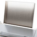 A stainless steel APW Wyott vertical conveyor bun grill toaster with a metal plate.