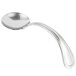 A Bon Chef stainless steel bouillon spoon with a curved handle.