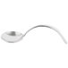 A silver Bon Chef bouillon spoon with a curved handle.