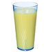 A Thunder Group blue polycarbonate tumbler filled with yellow liquid.
