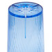 A blue plastic tumbler with a white background.