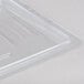 A clear Rubbermaid polycarbonate food storage box lid on a clear container.