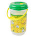 A 64 oz. plastic Lemonade bucket jug with a green lid and handle.