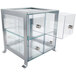 A glass bakery display cabinet with a clear drawer.