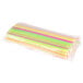 A plastic bag filled with colorful 20" Extra-Long neon drinking straws.