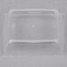 A clear plastic container with a square shape containing clear WNA Comet Petite square dishes.