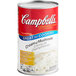 A 50 oz. can of Campbell's Condensed Cream of Mushroom Soup with a red and white label.