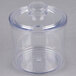 A clear plastic Thunder Group condiment jar with a lid.
