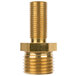 A brass threaded male fitting.