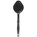 A black Vollrath High Heat Solid Oval Nylon Spoodle with a black handle.