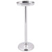 An American Metalcraft silver metal pedestal with a round base for an O2BWB wine bucket.