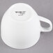 A white Libbey alpine porcelain cup with a handle.