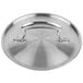 A silver Vollrath Miramar lid with a silver handle.