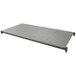 A grey solid shelf from Cambro's Camshelving® Basics Plus series.