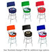 A green and silver Holland Bar Stool with NHL team logo on the back and seat.