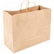 A Duro natural kraft paper shopping bag with handles.