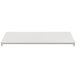 A white Cambro Camshelving® Premium rectangular shelf kit with one solid and three vented shelves.