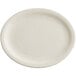 An Acopa ivory stoneware platter with a narrow white rim on a white background.