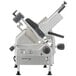 A Centerline by Hobart heavy duty automatic meat slicer with a metal blade and a black handle.