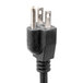 A black power cord with two plugs on it.