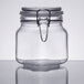 A Libbey clear glass jar with a metal clip lid.