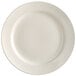 An Acopa ivory stoneware plate with a wide white border.