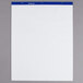 A white paper with blue trim.