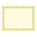 Southworth ivory certificate paper with a white background and a yellow rectangular frame with a gold border.