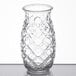 A clear Libbey pineapple glass with a diamond pattern.