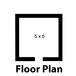 A floor plan for a 6' x 6' room with the text "Norlake Kold Locker"