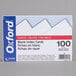 A white box of Oxford white index cards with red and blue text.