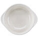 A white round melamine bowl with a lid.