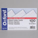 A white box of Oxford ruled index cards with red and blue text.