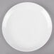 A white GET Settlement melamine plate with a white rim.