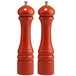 Two Chef Specialties red pepper mills with butternut orange accents.