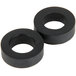 A pair of black rubber washers.
