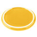 A yellow porcelain lid with a white border.